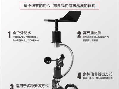 YGC-FSFX-C型一体式风速风向传感器变送器风速仪 风向标RS485输出图2
